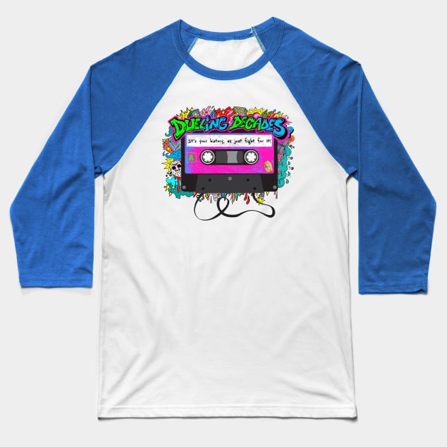 Dueling Decades Tape Baseball T-Shirt by Dueling Decades